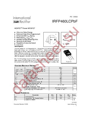 IRFP460LCPBF datasheet  